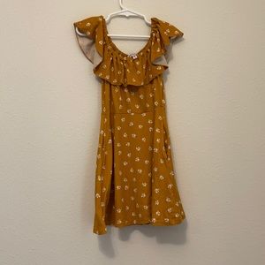 Chenault girl mustard print girls dress